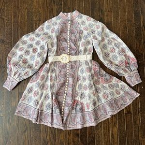 Zimmermann Vitali Button Up Mini Dress - New With Tags